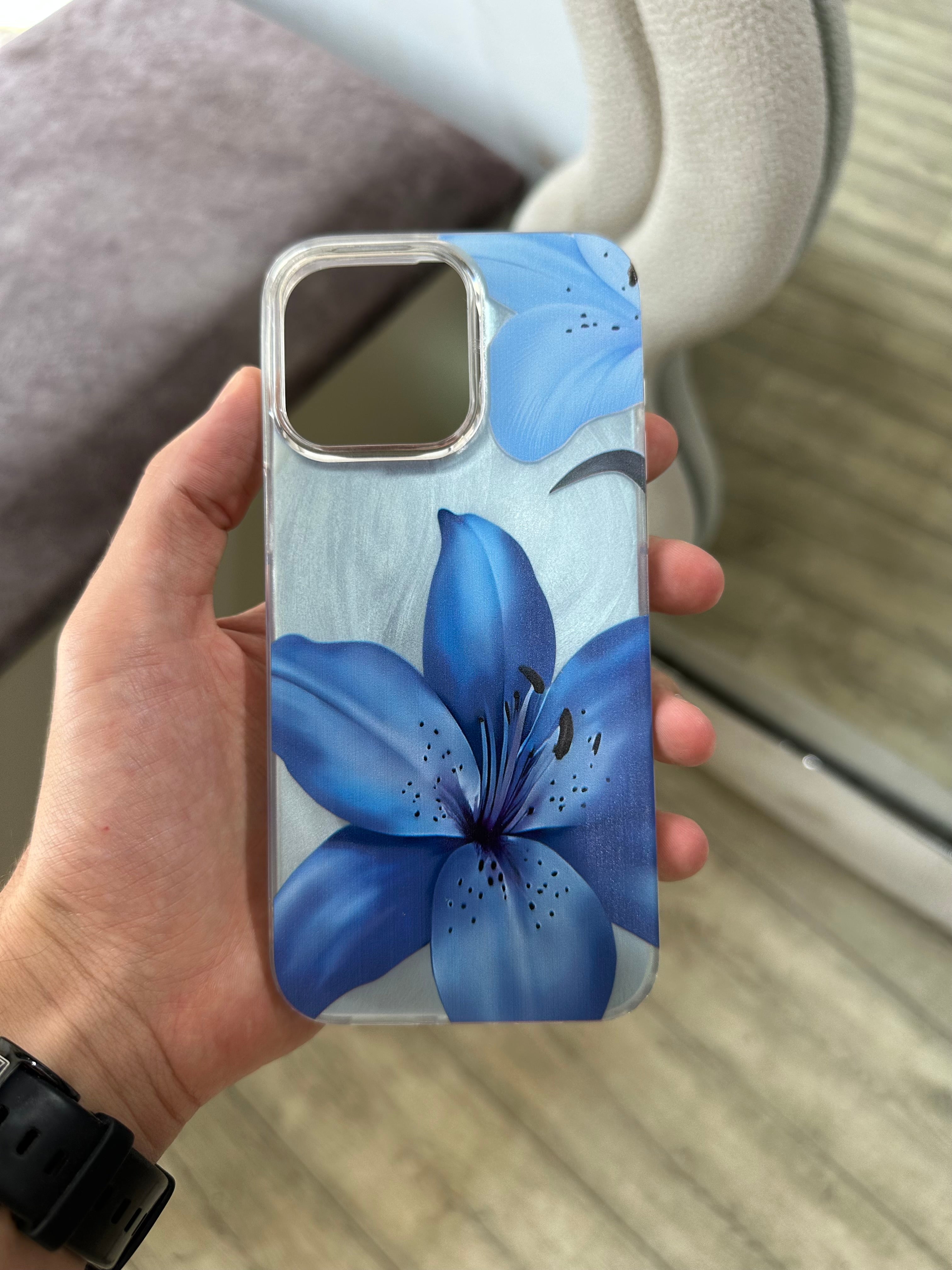 Coque fleur bleu